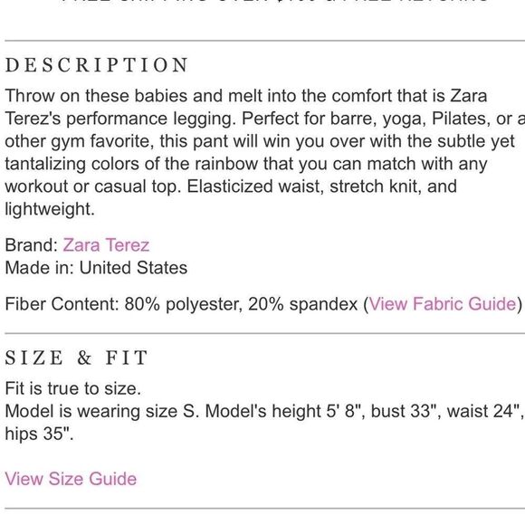 Terez Performance Leggings Watercolor Stripes Size X-Small Crop - Picture 13 of 14